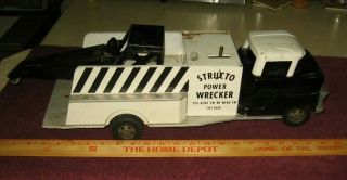 Vintage 1960 ' s Structo Pressed Steel Power Wrecker Toy Tow Truck EW1 - 0000 2