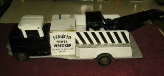 Vintage 1960 ' s Structo Pressed Steel Power Wrecker Toy Tow Truck EW1 - 0000 6