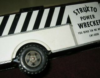 Vintage 1960 ' s Structo Pressed Steel Power Wrecker Toy Tow Truck EW1 - 0000 8