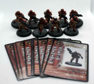 At - 43 28mm Red Blok Dragonov Kommandos X9 W/ 3 Snipers Rackham With Cards
