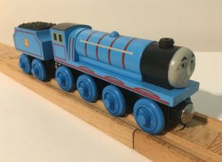 Thomas Wooden Railway: Blue Train Engine Gordon & Tender ©2003 Retired Euc