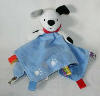 Taggies Security Blanket Lovey Blue Dog Puppy Paw Prints 15 " Satin Soft Rare Htf