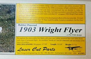 1903 Wright Brothers Type A Flyer Laser Cut Parts Balsa Wood Model Plane Kit 3