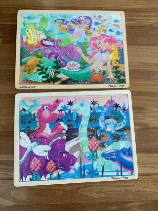 Melissa And Doug Wooden Jigsaw Puzzles - Set Of 2