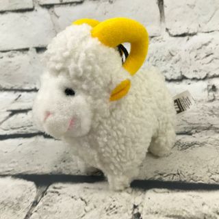 Multi Group 2002 Ram Goat Plush White Horned Hanging Stuffed Animal Soft Toy