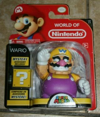 World Of Nintendo 4 " Inch Figure Wario W Mystery Accessory Block 1 - 1 Mario