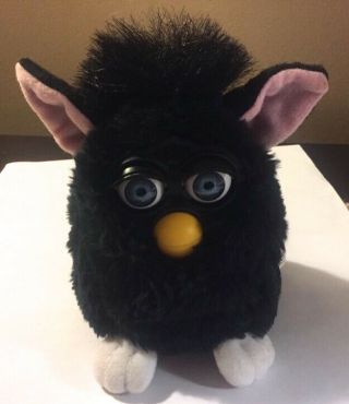 1998 Furby Witches Cat Black 70 - 800 Blue Eyes Vg,
