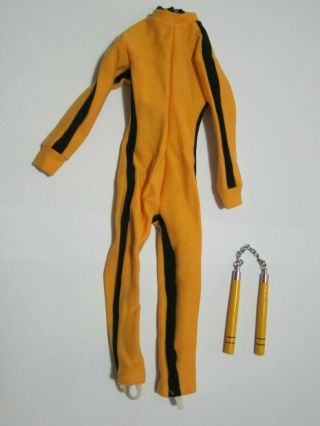1/6 Scale Bruce Lee Kung Fu Coverall Suit And Nunchaku Game Of Death