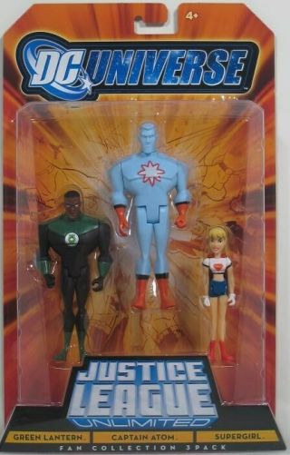 Dc Justice League Unlimited Green Lantern / Atom / Supergirl Figure 3 Pack 2008