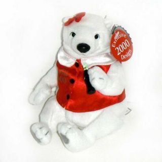 Plush Beanie Style 0278 Coca Cola Girl Polar Bear Exclusive 2000 Design W/tags