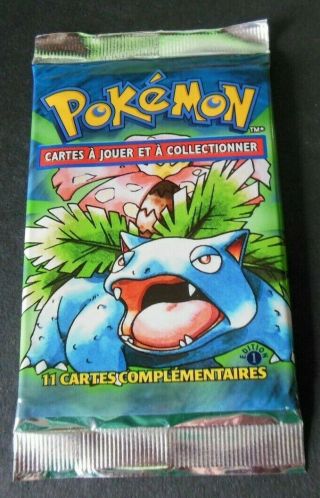 Very Rare Pokemon Vhtf Base Set 1st Edition French Venusaur Art Booster Pack