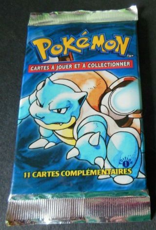 Very Rare Pokemon Vhtf Base Set 1st Edition French Blastoise Art Booster Pack
