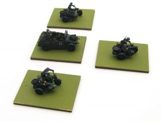 1/72 German Wwii Side - Car Motorcycle Section,  Hand Painted,  Plastic Resin