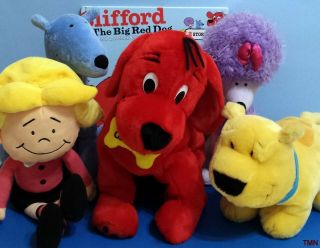 Kohls Cares Clifford The Big Red Dog Plush Stuffed Toys W 4 Friends & Hc Book