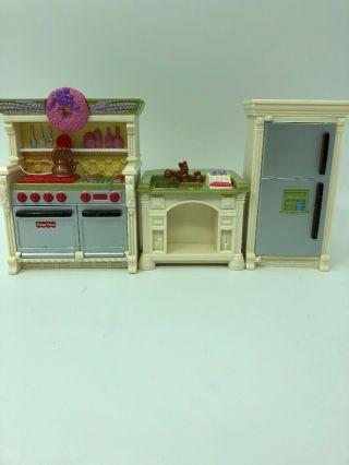 2008 Fisher Price Loving Family Dollhouse Furniture Kitchen Sounds Holiday Oven