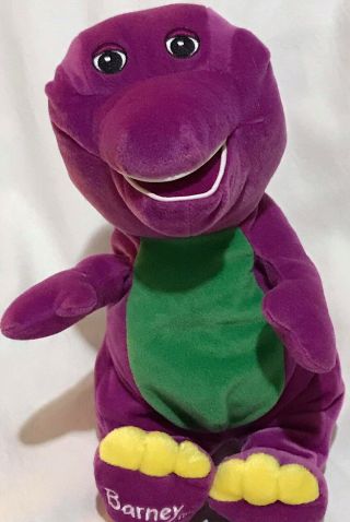 Barney 15” Purple Plush Toy Doll Stuffed Animal Sewn Eyes Open Mouth Lyons Group