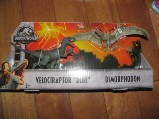 Jurassic World Velociraptor Blue & Dimorphodon Fallen Kingdom Mattel Ftt18