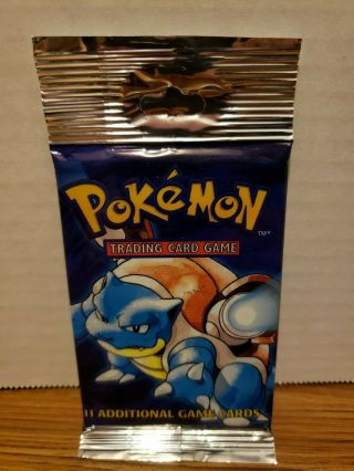 1999 Pokemon Base Set (1) Booster Long Pack - Blastoise Pack Art