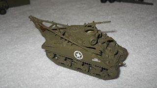 ROCO MINITANK - WWII US M4A2 SHERMAN TANK RETRIVER - PAINTED,  DECALED,  WEATHERED 3
