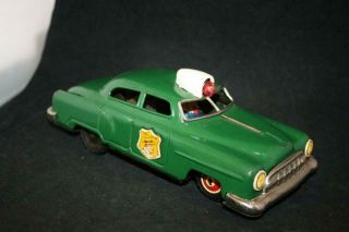 DICK TRACY 1940 ' S VINTAGE TIN POLICE CAR MADE BY LINEMAR TOYS JAPAN IN GOOD COND 2