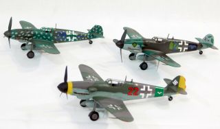 1/72 Three German Bf 109 " G " Defenders Of The Reich - Very Good Built & Painted