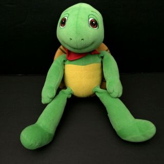 Eden Franklin Plush 10 " Green Turtle Red Scarf Stuffed Animal Toy Lovey