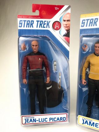 Star Trek Action Figures Captain Kirk & Picard Set McFarlane Toys 7 Inch NIB 2