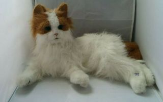 Hasbro FurReal Friends Interactive Orange White 15” Cat Lulu Plush 2008 2