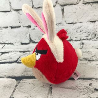 Angry Birds Easter Plush Red Wearing Bunny Ears & Tail Stuffed Animal Soft Toy 2