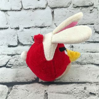 Angry Birds Easter Plush Red Wearing Bunny Ears & Tail Stuffed Animal Soft Toy 4