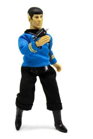 Mego Star Trek Mister Spock 8 " Action Figure (blue Shirt,  With Tribbles)