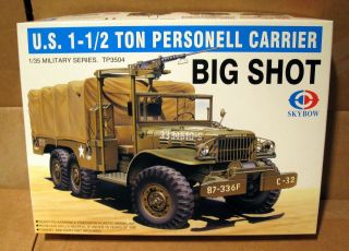 Skybow 1/35 U.  S.  1 - 1/2 Ton Personnel Carrier " Big Shot " Wwii U.  S.  Army Truck Oop