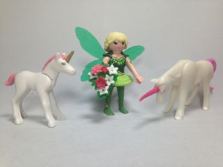 Playmobil Fairy With White And Pink Unicorns Look Bin1 Fairy Unicorn