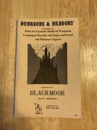 Dungeons And Dragons Blackmoor Supplement 2 - 5th Printing