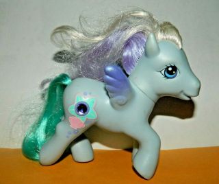 My Little Pony Aurora Mist G3 Blue Pegasus Purple Crystal 2006 Mlp Seashells