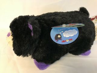 Nwt Pee Wee Pillow Pets Black Curious Cat 16”x11” Plush Stuffed Kitty Cat Sleep