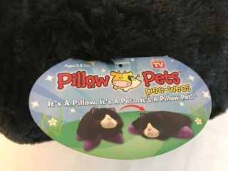 NWT PEE WEE PILLOW PETS Black Curious Cat 16”x11” Plush Stuffed Kitty Cat Sleep 3