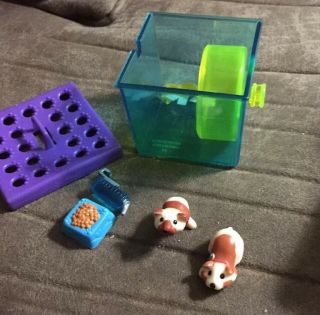 Vintage Kenner Littlest Pet Ship Hamster With Cage/wheel And 2 Hamsters