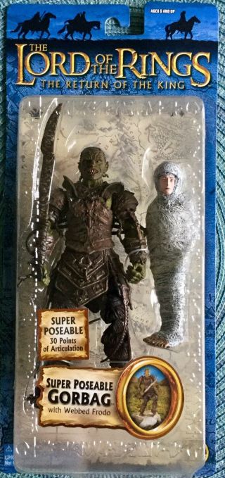 Lotr Poseable Gorbag Orc With Webbed Frodo Figure Rare Htf