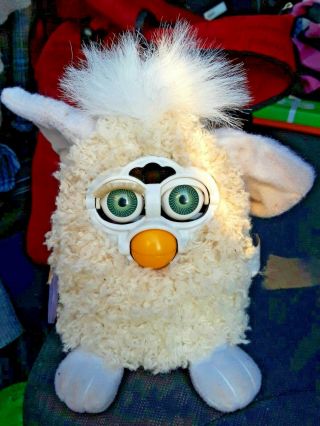 Furby Babies Curly Plus White Mohawk W/tags 1999 Tiger Electronics Work