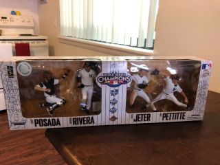 Mcfarlane 2009 World Series Yankees 4 Pack Posada Pettitte Jeter Rivera Rare