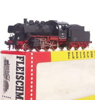 Fleischmann 4141 Ho Gauge - German Drg Black 2 - 6 - 0 Class Br 24 Loco No.  24 067
