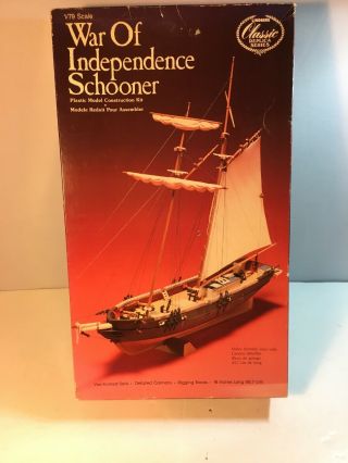 Texas War Of Independence Schooner Ship Model Kit Unbuilt Lindberg Classic 1:79