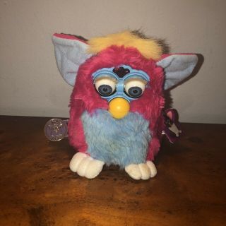 1998 Furby Tiger Electronics Pink With Blue Belly Not