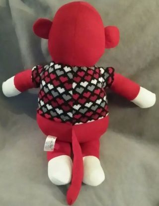 Dan Dee Collector ' s Choice Red & White Hearts Sock Monkey Plush Toy 22” 2
