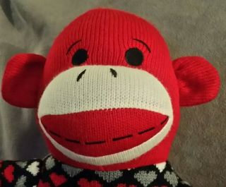 Dan Dee Collector ' s Choice Red & White Hearts Sock Monkey Plush Toy 22” 4