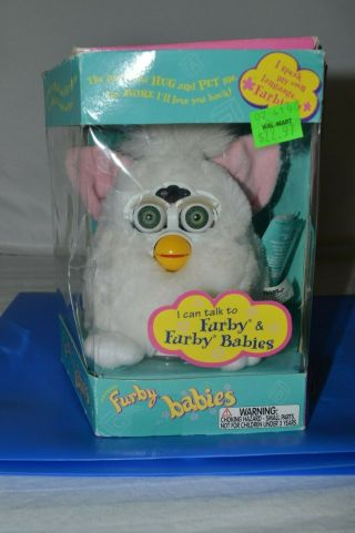 Mini Furby Babies 70 - 940 Green Eyes W/ Pink Ears Hasbro 1999 Electronics