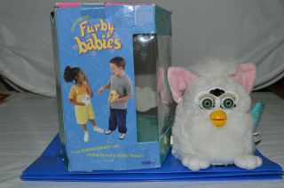 Mini FURBY BABIES 70 - 940 Green Eyes w/ Pink Ears Hasbro 1999 Electronics 4