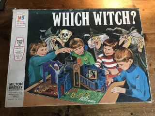 Milton Bradley Which Witch Halloween Haunted Board Game 1970