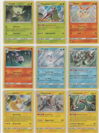 Pokemon Sun And Moon Unified Minds Complete 196 Card Base Set